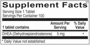 dhea tablets back