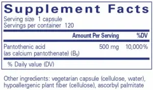 pantothenic acid back