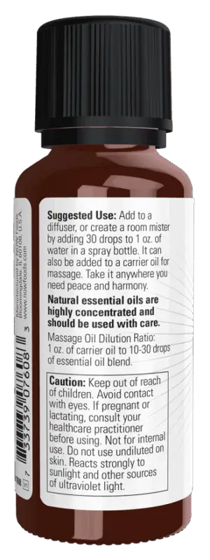 peace and harmony essential oil back