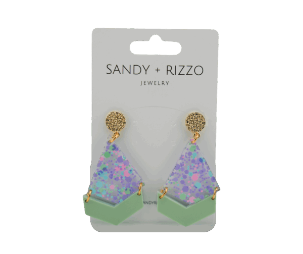 Confetti and Gold Arrow Earrings $30