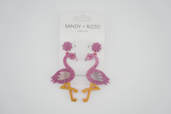 Flamingo Dangle Earrings $45