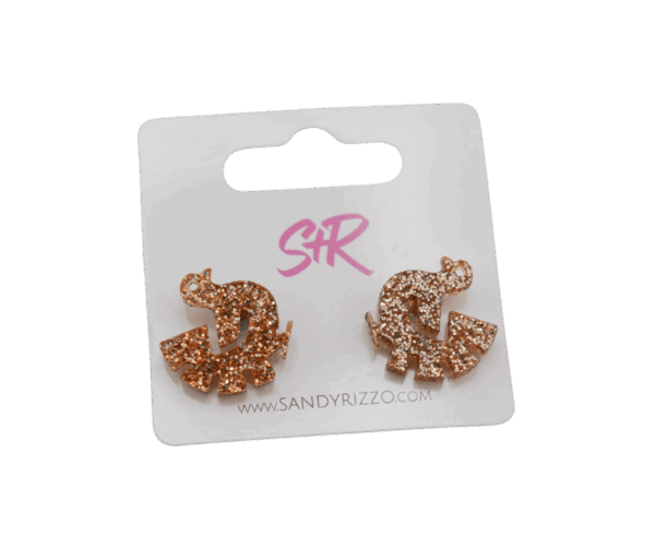 Gold Glitter Turkey Studs $15