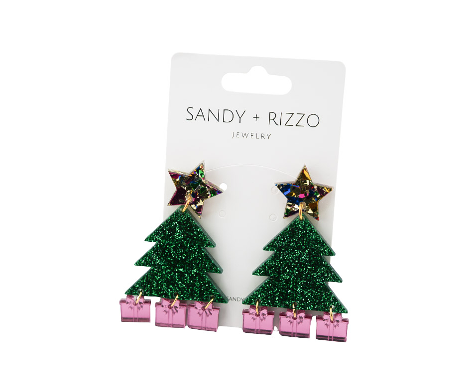 LRG Dangle Xmas Tree Earrings