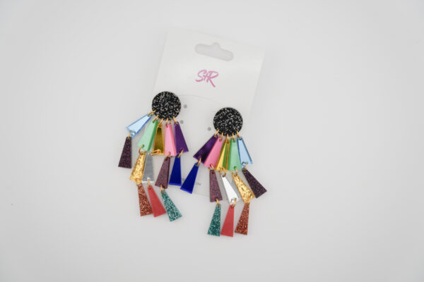 Large Dark Rainbow Dangles $55