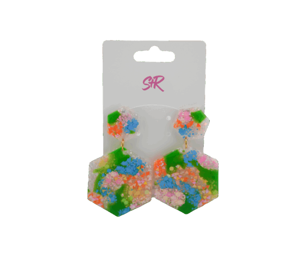 Large Hexagon Dangle $35