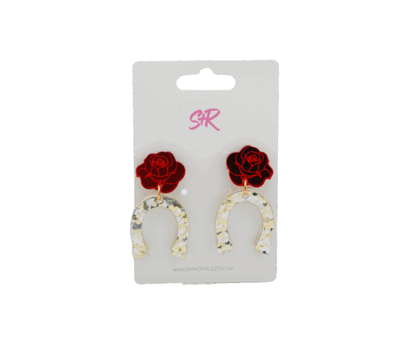 Rose Horseshoe Earring $25