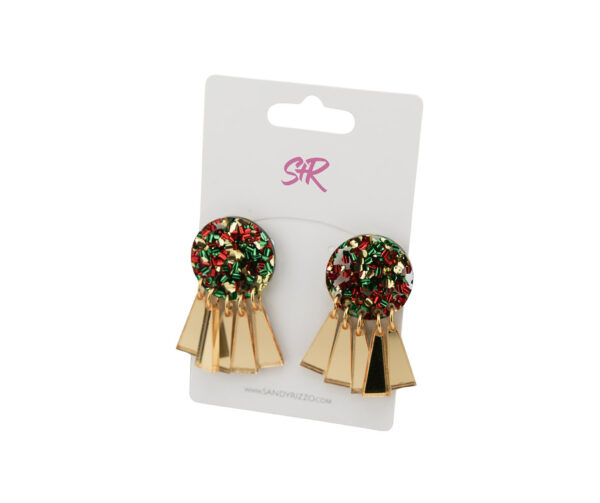 Round Multi-Color Xmas Shape Earrings
