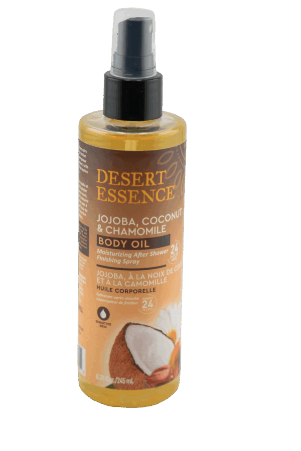 Desert Essence Jojoba, Coconut & Chamomile Body Oil Front